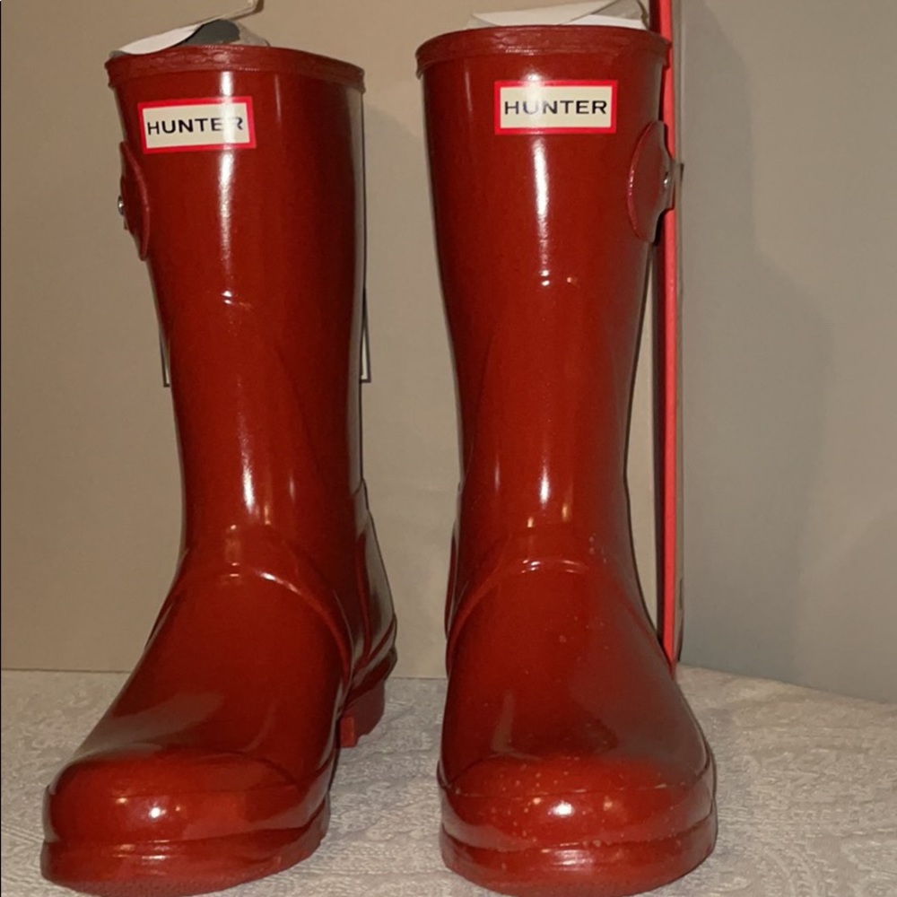 Red Hunter rain boots size 9 Military Red worn once